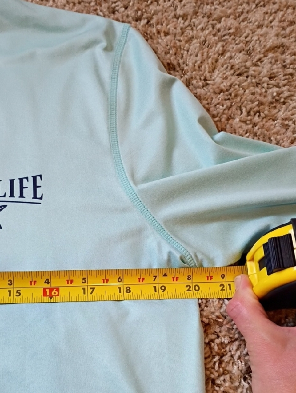 Salt Life Long Sleeve Tee in Mint with Navy Logo - Picture 9 of 10